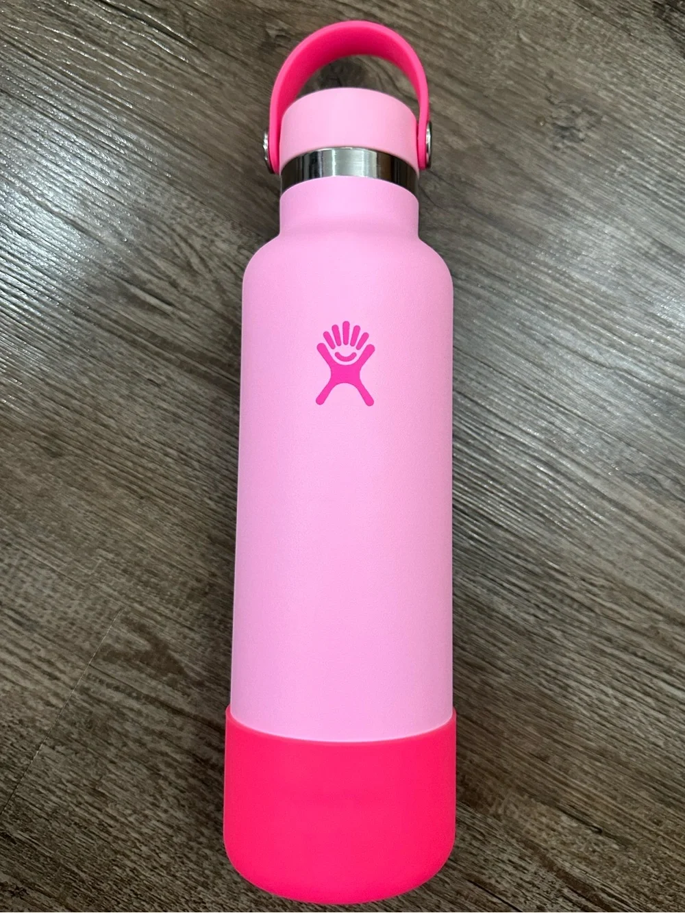 Hydro Flask Two-Tone Pink Stainless Water Bottle with Bright Pink Base